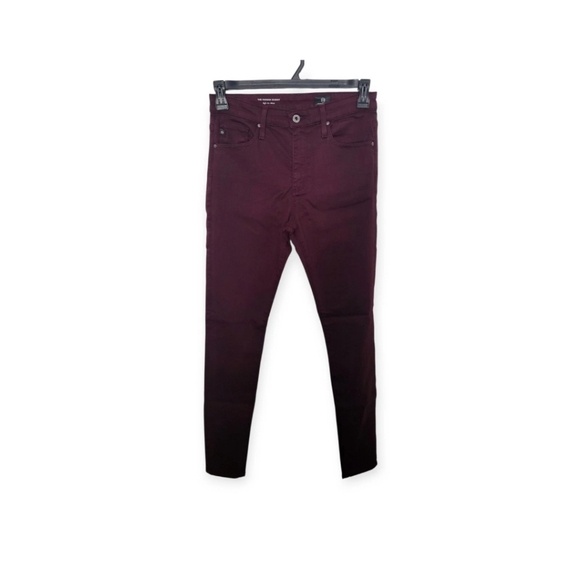 AG Adriano Goldschmied Jeans Womens Sz:28 Burgundy The Farrah Skinny High Rise - Picture 1 of 9